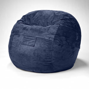Homeroots Classic Cozy Royal Blue Bean Bag Chair  Microsuede,Polyurethane Foam 415911