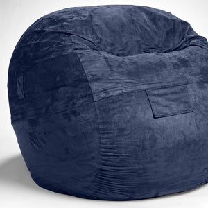 Homeroots Classic Cozy Royal Blue Bean Bag Chair  Microsuede,Polyurethane Foam 415911