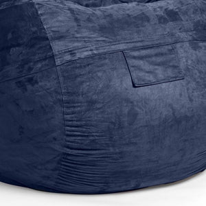 Homeroots Classic Cozy Royal Blue Bean Bag Chair  Microsuede,Polyurethane Foam 415911