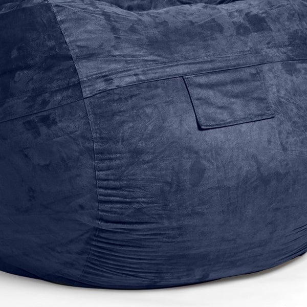 Homeroots Classic Cozy Royal Blue Bean Bag Chair  Microsuede,Polyurethane Foam 415911