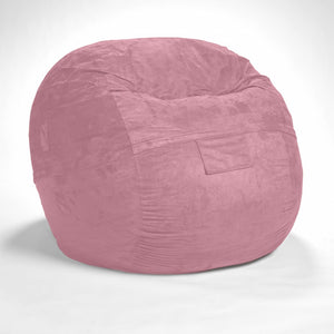 Homeroots Classic Cozy Rosy Pink Bean Bag Chair Pink Microsuede,Polyurethane Foam 415914