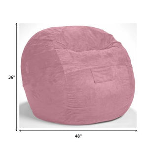 Homeroots Classic Cozy Rosy Pink Bean Bag Chair Pink Microsuede,Polyurethane Foam 415914