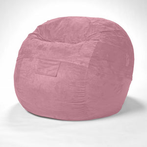 Homeroots Classic Cozy Rosy Pink Bean Bag Chair Pink Microsuede,Polyurethane Foam 415914