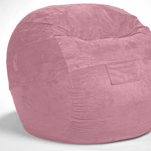 Homeroots Classic Cozy Rosy Pink Bean Bag Chair Pink Microsuede,Polyurethane Foam 415914