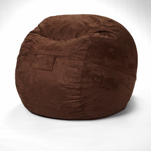 Homeroots Classic Cozy Brown Bean Bag Chair Chocolate Microsuede,Polyurethane Foam 415915