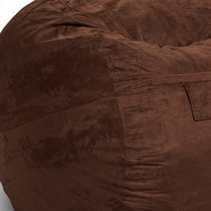 Homeroots Classic Cozy Brown Bean Bag Chair Chocolate Microsuede,Polyurethane Foam 415915