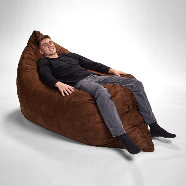 Homeroots 73" X 38" Brown Sofa Sack Bean Bag Lounger  Microsuede,Polyurethane Foam 415916