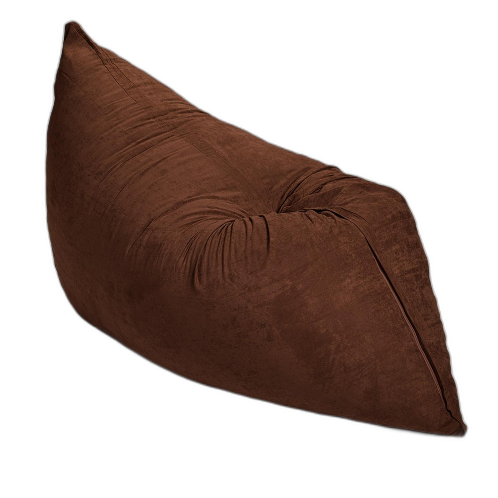Homeroots 73" X 38" Brown Sofa Sack Bean Bag Lounger  Microsuede,Polyurethane Foam 415916