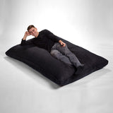 Homeroots 73" X 38" Black Sofa Sack Bean Bag Lounger Black Microsuede,Polyurethane Foam 415917