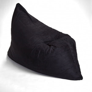 Homeroots 73" X 52" Black Sofa Sack Bean Bag Lounger Black Microsuede,Polyurethane Foam 415920