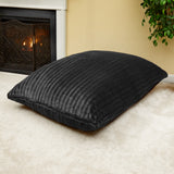 Homeroots 73" X 52" Black Faux Fur Sofa Sack Bean Bag Lounger  Fur,Polyurethane Foam 415922