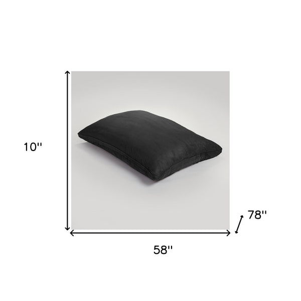 Homeroots 78" X 58" Black Sofa Sack Bean Bag Lounger Black Microsuede,Polyurethane Foam 415925