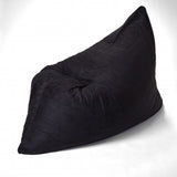 Homeroots 78" X 58" Black Faux Fur Sofa Sack Bean Bag Lounger  Fur,Polyurethane Foam 415927