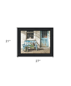 Homeroots Cheerful Chores Black Framed Print Wall Art  Wood Print On Paper 415981