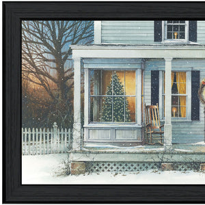Homeroots December Glow Black Framed Print Wall Art  Wood Print On Paper 415982