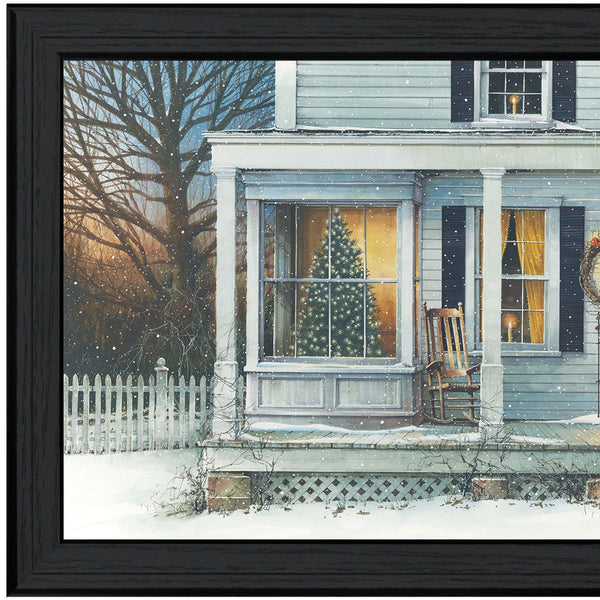 Homeroots December Glow Black Framed Print Wall Art  Wood Print On Paper 415982