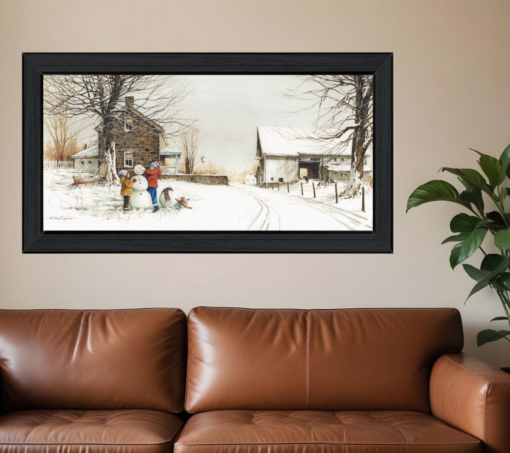 HomeRoots In the Meadow 4 Bold Black Framed Print Wall Art - Contemporary Colorful Decor for Any Room 415989