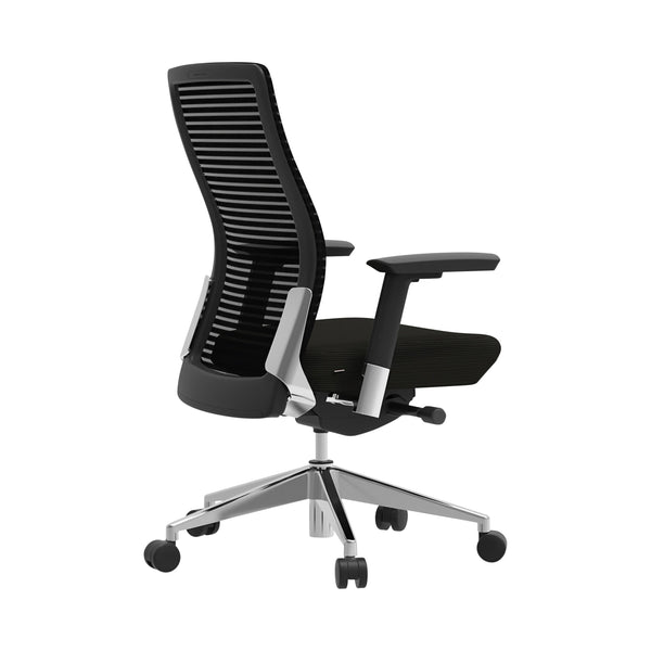 Eon Sleek Black Office Chair with Polished Aluminum Accents for Ultimate Comfort & Style
