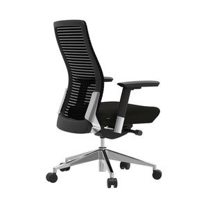 EuroStyle Eon Contract Task Chair Mesh Back Polished Aluminum Executive Office Ergonomic Black 415B