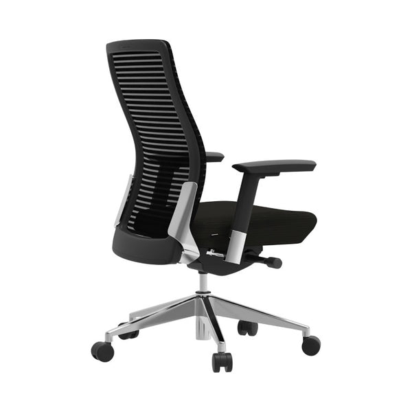 EuroStyle Eon Contract Task Chair Mesh Back Polished Aluminum Executive Office Ergonomic Black 415B