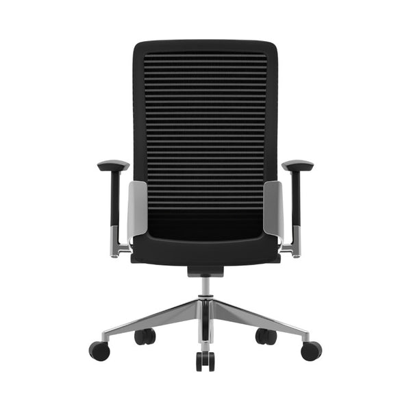 EuroStyle Eon Contract Task Chair Mesh Back Polished Aluminum Executive Office Ergonomic Black 415B