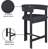 Romeo Black Boucle Fabric Counter Stool 415Black-C Meridian Furniture