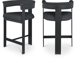 Romeo Black Boucle Fabric Counter Stool 415Black-C Meridian Furniture