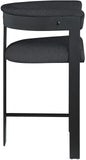 Romeo Black Boucle Fabric Counter Stool 415Black-C Meridian Furniture