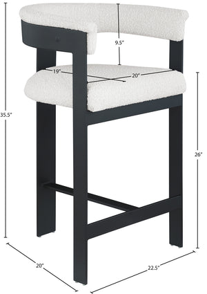Romeo Cream Boucle Fabric Counter Stool 415Cream-C Meridian Furniture