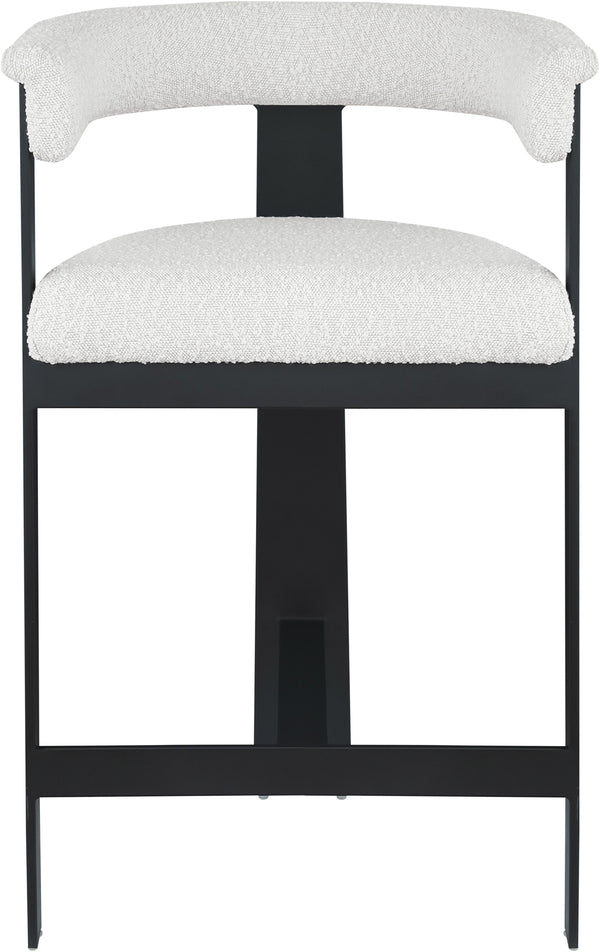 Romeo Cream Boucle Fabric Counter Stool 415Cream-C Meridian Furniture