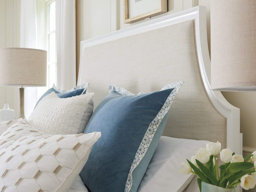 Lexington Inverness Upholstered Headboard: Modern Transitional Design With Crisp White Finish For Luxurious Comfort Alabaster  415-134hb