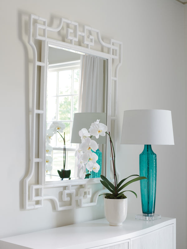 Lexington Hyde Rectangular Mirror - Modern Pan-asian Design With Beveled Edges For Stylish Luxury Living Alabaster  415-205