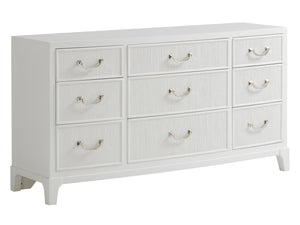 Lexington Silver Lake Triple Dresser – Modern Traditional Design With Bowfront Profile And Soft-close Drawers Alabaster  415-233