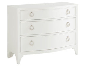Lexington Fox River Modern Bachelor's Chest With Bowfront Design, Polished Nickel Hardware & Bracket Feet Alabaster  415-624