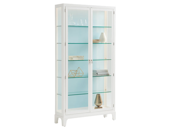 Lexington Lakeshore Curio - Modern Traditional Design With Led Lighting, Glass Doors, And Adjustable Shelves Alabaster  415-864-lb