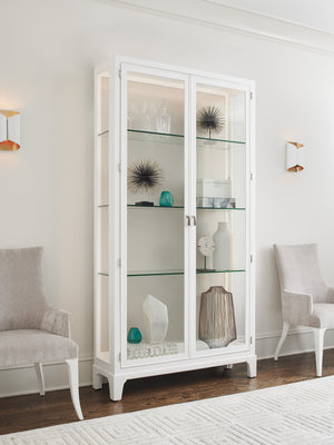 Lexington Lakeshore Curio - Modern Traditional Design With Led Lighting, Glass Doors, And Adjustable Shelves Alabaster  415-864-tp