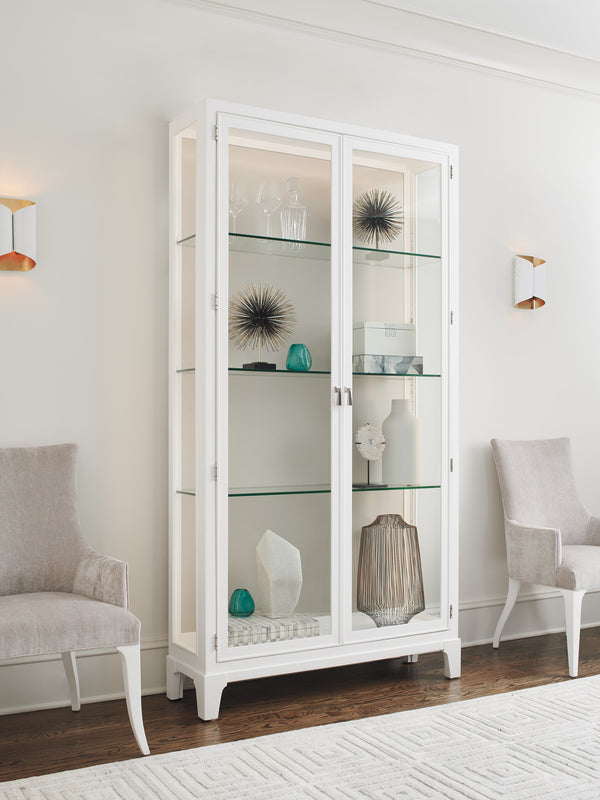 Lexington Lakeshore Curio - Modern Traditional Design With Led Lighting, Glass Doors, And Adjustable Shelves Alabaster  415-864-tp