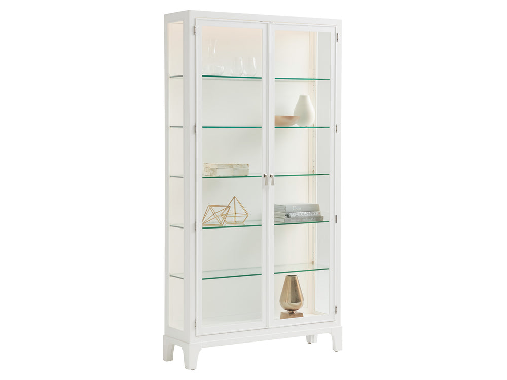 Lexington Lakeshore Curio - Modern Traditional Design With Led Lighting, Glass Doors, And Adjustable Shelves Alabaster  415-864