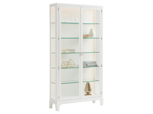 Lexington Lakeshore Curio - Modern Traditional Design With Led Lighting, Glass Doors, And Adjustable Shelves Alabaster  415-864