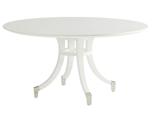 Lexington Bloomfield Elegant Round Dining Table With Flared Pedestal Base And Polished Nickel Accents Alabaster  415-870c