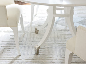 Lexington Bloomfield Elegant Round Dining Table With Flared Pedestal Base And Polished Nickel Accents Alabaster  415-870c