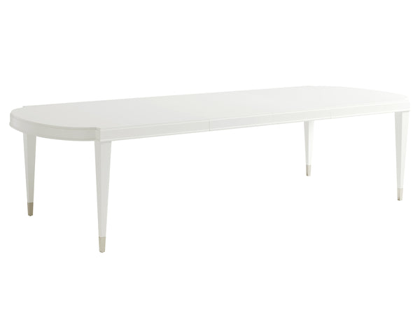 Lexington Vernon Hills Modern Rectangular Dining Table With Elegant Tapered Legs And Polished Nickel Ferrules Alabaster  415-877