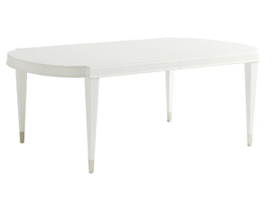 Lexington Vernon Hills Modern Rectangular Dining Table With Elegant Tapered Legs And Polished Nickel Ferrules Alabaster  415-877