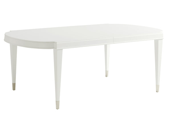 Lexington Vernon Hills Modern Rectangular Dining Table With Elegant Tapered Legs And Polished Nickel Ferrules Alabaster  415-877