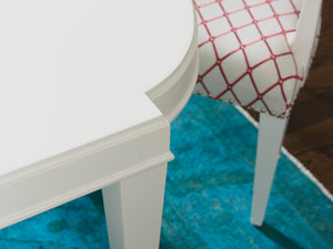 Lexington Vernon Hills Modern Rectangular Dining Table With Elegant Tapered Legs And Polished Nickel Ferrules Alabaster  415-877