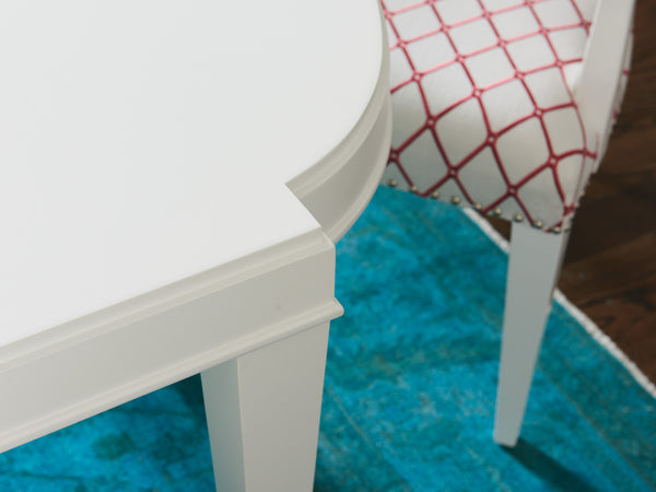 Lexington Vernon Hills Modern Rectangular Dining Table With Elegant Tapered Legs And Polished Nickel Ferrules Alabaster  415-877