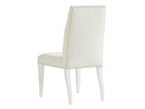 Lexington Darien Upholstered Dining Chair - Modern Elegance With Polished Nickel Trim And Chic White Fabric Alabaster  415-880-01