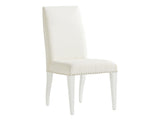 Lexington Darien Upholstered Dining Chair - Modern Elegance With Polished Nickel Trim And Chic White Fabric Alabaster  415-880-01