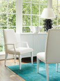 Lexington Darien Upholstered Dining Chair - Modern Elegance With Polished Nickel Trim And Chic White Fabric Alabaster  415-881-01