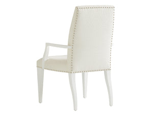 Lexington Darien Upholstered Dining Chair - Modern Elegance With Polished Nickel Trim And Chic White Fabric Alabaster  415-881-01